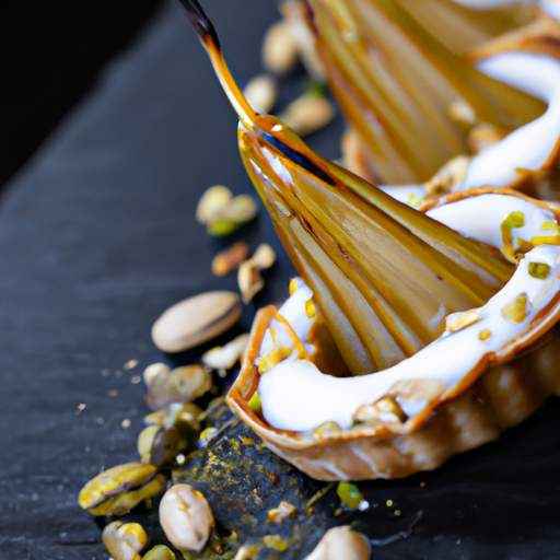 Croustade de poires et pistaches caramélisées