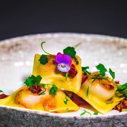 Raviolis croustillants aux crevettes et à la mangue