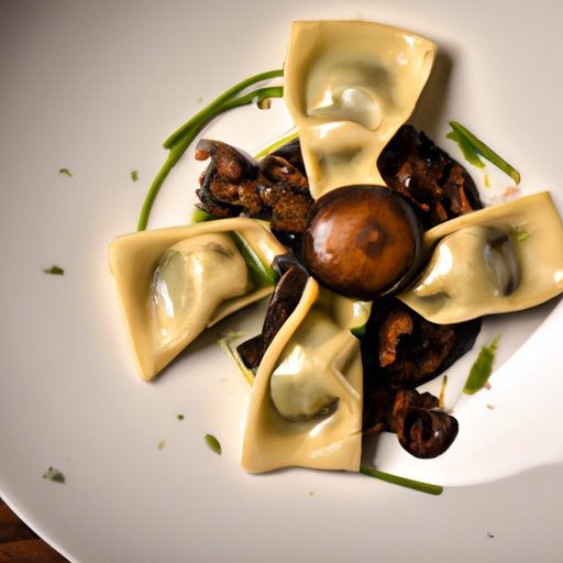 Raviolis aux champignons sauvages et sauce à la truffe