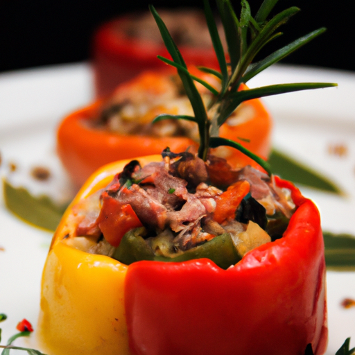 Poivrons farcis à la morue et chorizo