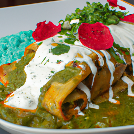 Enchiladas au porc effiloché et salsa verde