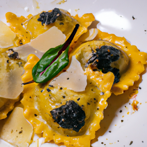 Raviolis croustillants à la truffe noire et au parmesan