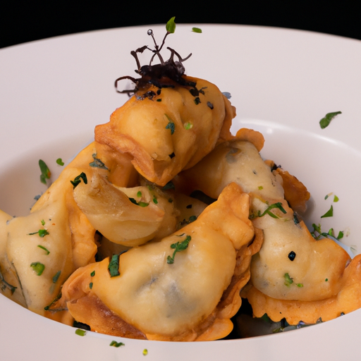 Raviolis frits croustillants au poulet et à la citronnelle