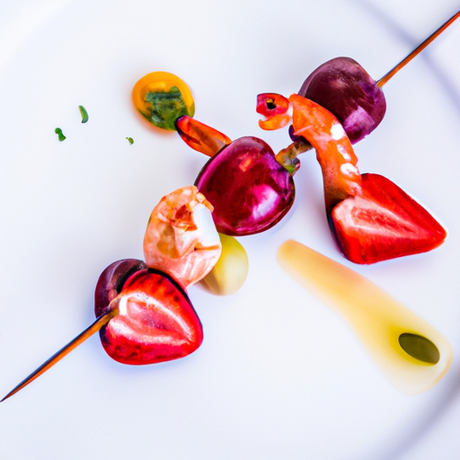 Brochettes de fruits d'été marinés au sirop de verveine