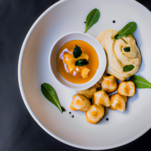 Ravioles croustillantes au fromage de chèvre et miel