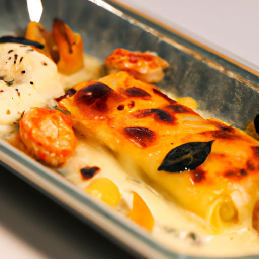 Cannellonis gratinés au safran et aux fruits de mer