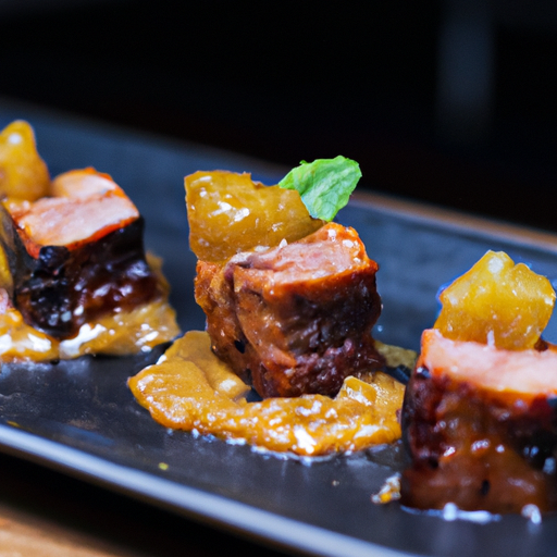 Bouchées croustillantes de porc au caramel d'ananas