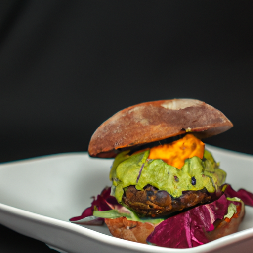 Burger de patate douce au guacamole épicé