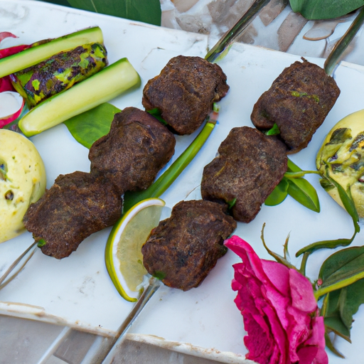 Brochettes de kefta à la menthe et citron