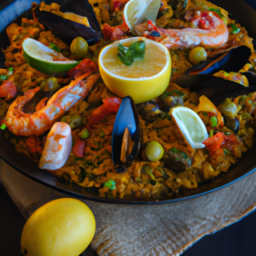 Paëlla de la mer aux fruits exotiques