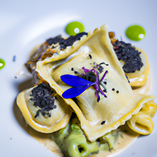 Raviolis croustillants au canard confit et à la truffe
