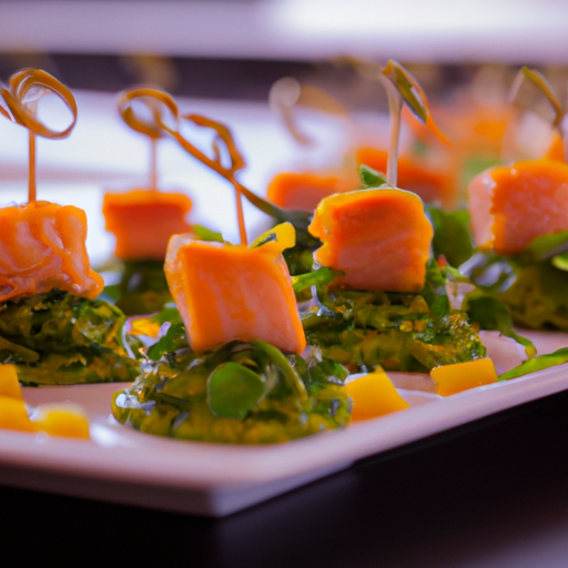 Brochettes de saumon à la mangue et à la coriandre