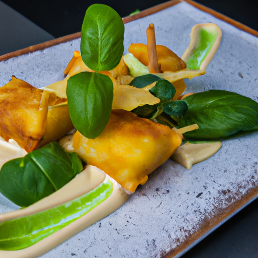 Raviolis frits croustillants au fromage et basilic