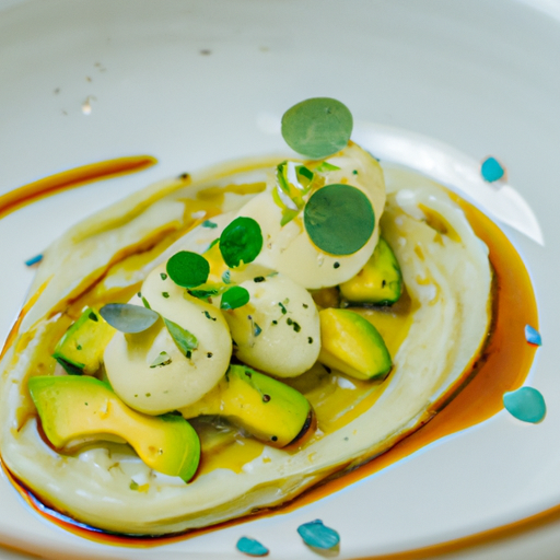 Raviolis de patate douce et sauce crémeuse à l'avocat