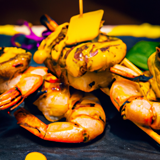 Brochettes de crevettes à la mangue et au curry