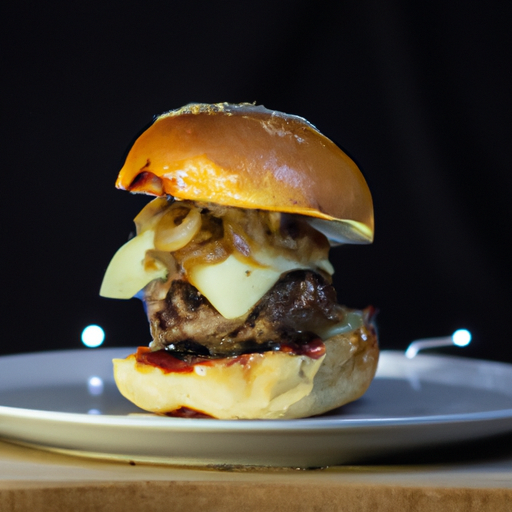 Burger de patate douce au chèvre et confit d'oignon