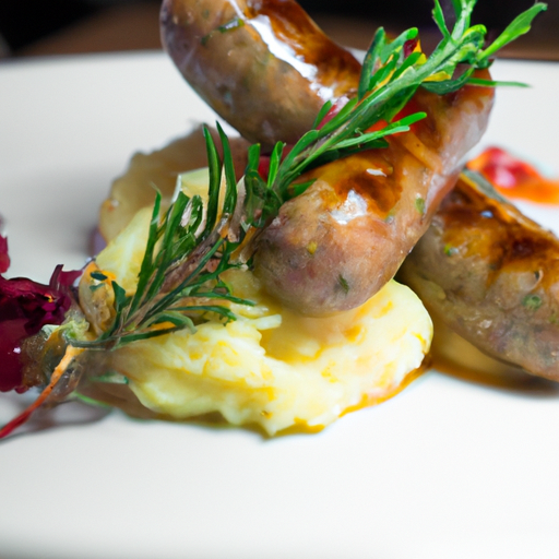 Croustillant de saucisses au romarin et purée de patates douces