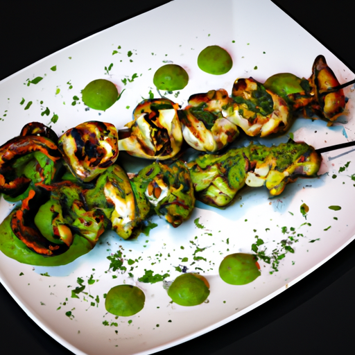 Brochettes de poulpe grillé à la menthe fraîche