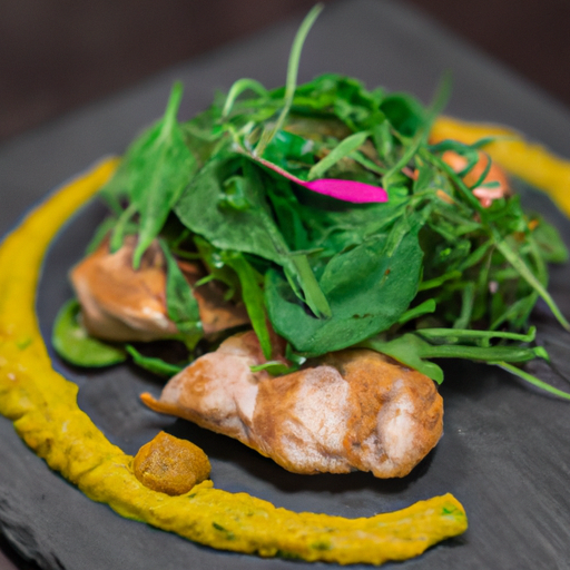 Poulet croustillant au pesto de roquette