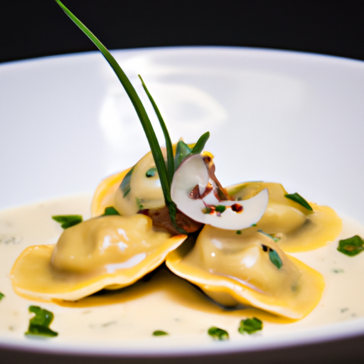 Raviolis de lotus au poulet et champignons