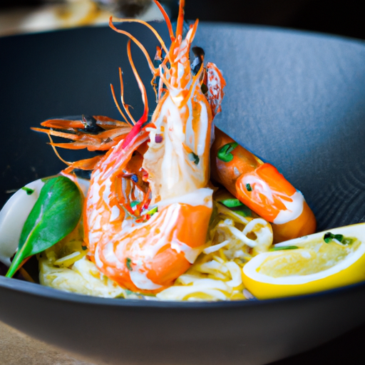 Ramen citronné aux crevettes grillées