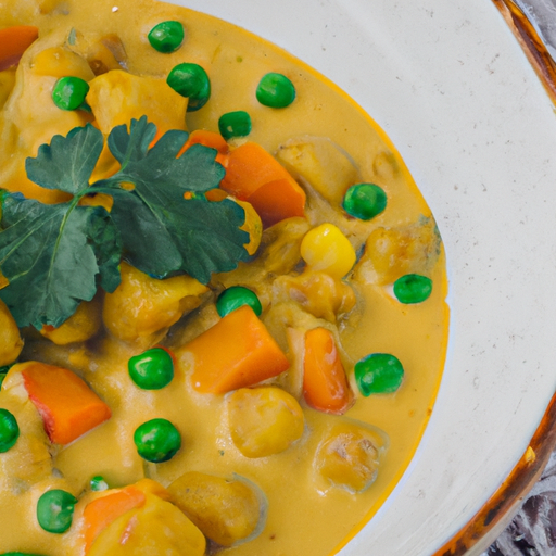 Curry de patates douces au lait de coco et pois chiches croustillants
