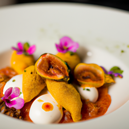 Raviolis croustillants au fromage de chèvre et à la confiture de figues