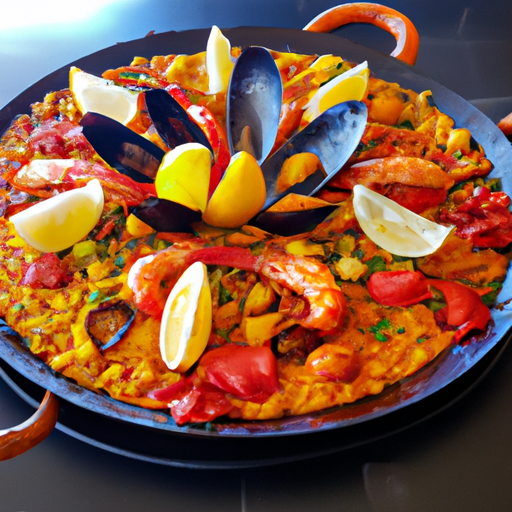 Paella de la mer aux fruits exotiques
