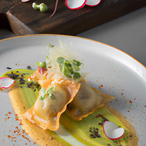 Raviolis croustillants de saumon et fenouil