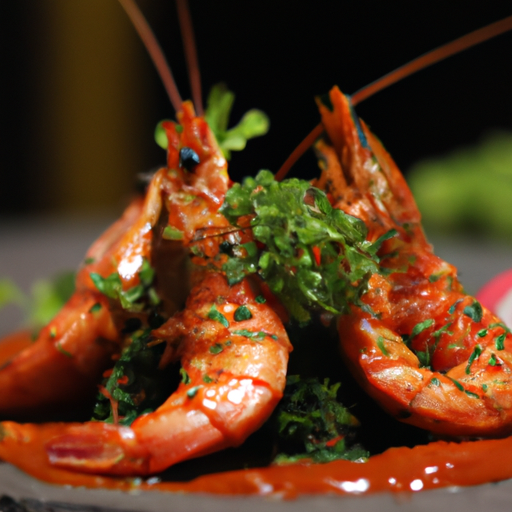 Gambas grillées à la sauce romesco