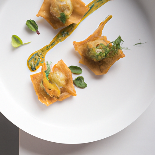 Raviolis croustillants aux crevettes et à la coriandre