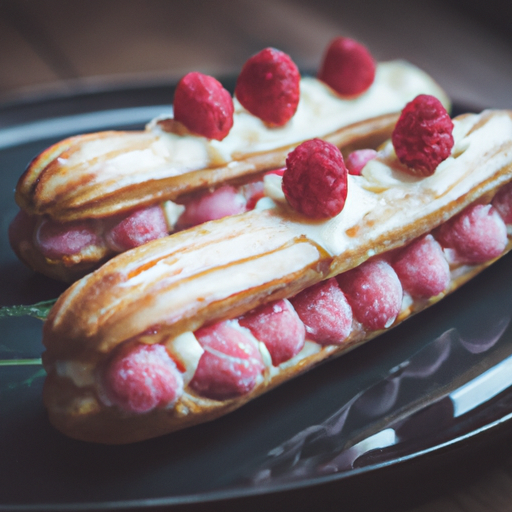 Éclairs au citron et aux framboises