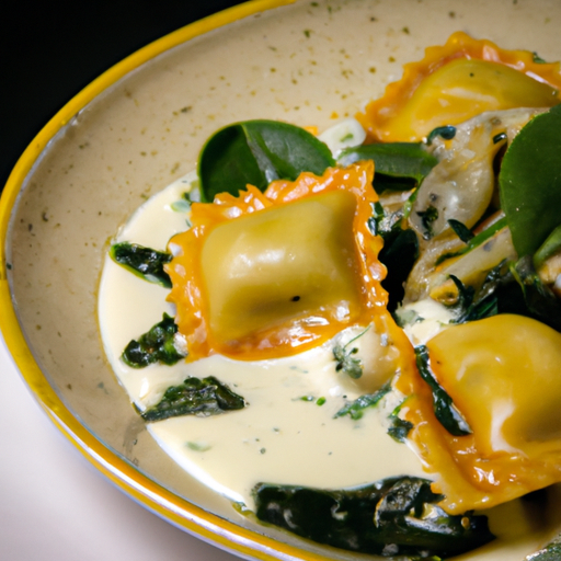 Raviolis croustillants au fromage de chèvre et aux épinards