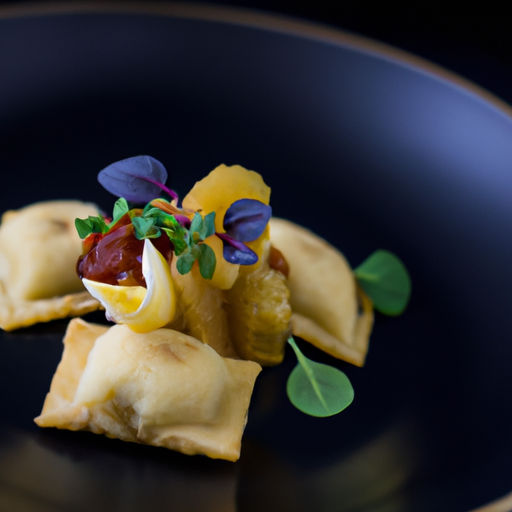 Raviolis croustillants de porc caramélisé à l'ananas
