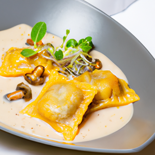 Raviolis croustillants aux champignons et à la sauge