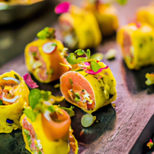 Roulés de saumon à la mangue et à la coriandre