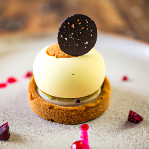 Dôme de mousse au chocolat blanc et fruits de la passion