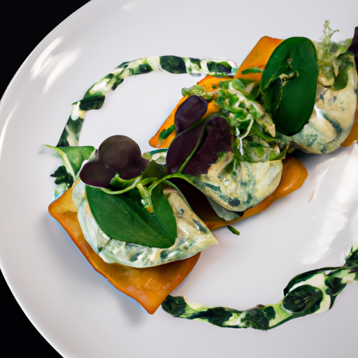 Raviolis croustillants au pesto de roquette