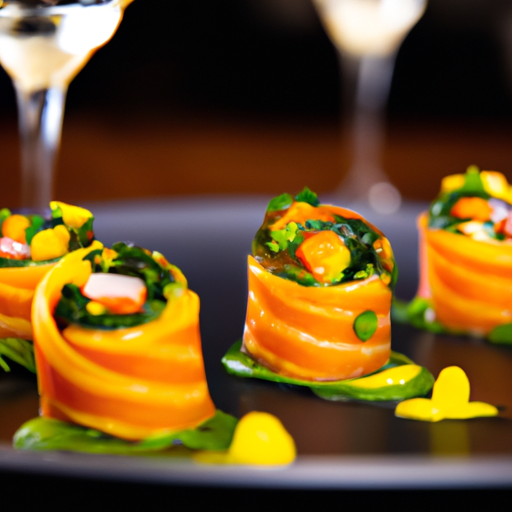 Roulés de saumon à la mangue et à la coriandre