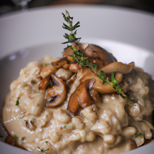 Risotto crémeux aux champignons sauvages