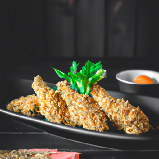 Croustillant de poulet au miel et sésame