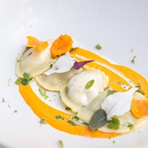 Raviolis au pesto de fanes de carottes et ricotta