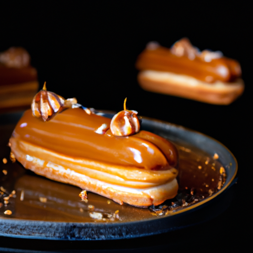 Éclairs à la crème de spéculoos et éclats de caramel
