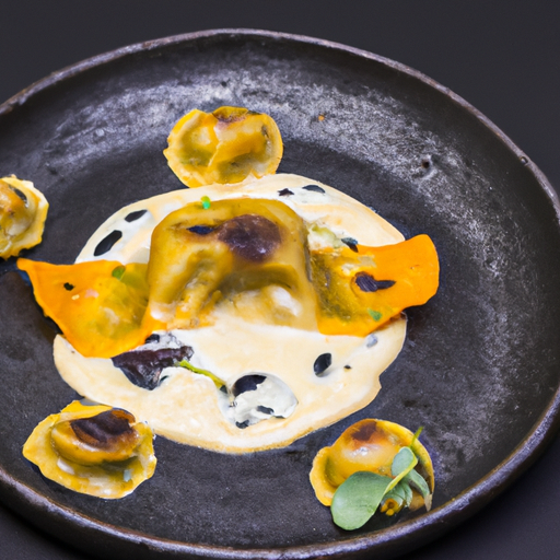 Raviolis croustillants aux champignons des bois