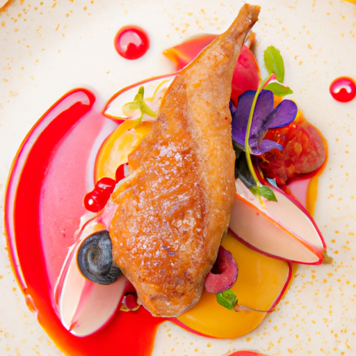 Croustillant de canard aux fruits exotiques
