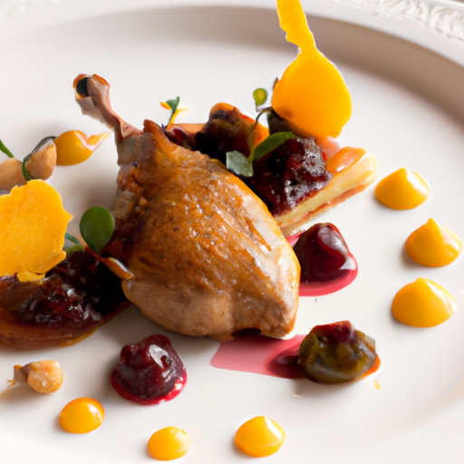 Croustillant de canard aux mirabelles et aux amandes