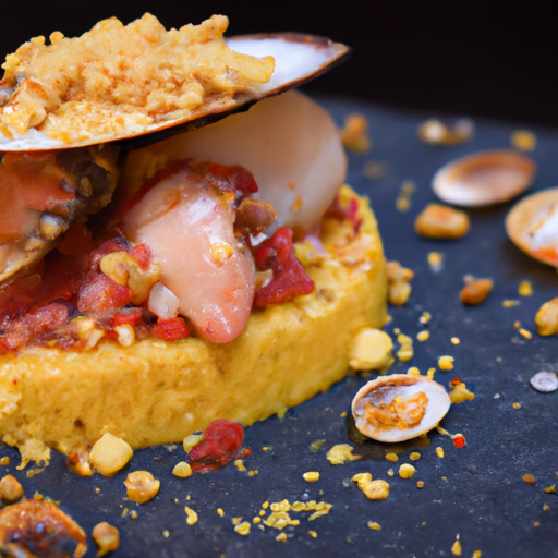 Pastilla de fruits de mer aux amandes grillées