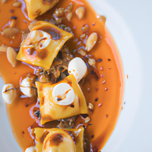 Raviolis croustillants au fromage de chèvre et aux noix caramélisées