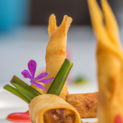 Rouleaux de printemps croustillants au poulet et à la mangue