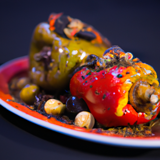 Poivrons farcis à la morue et aux olives